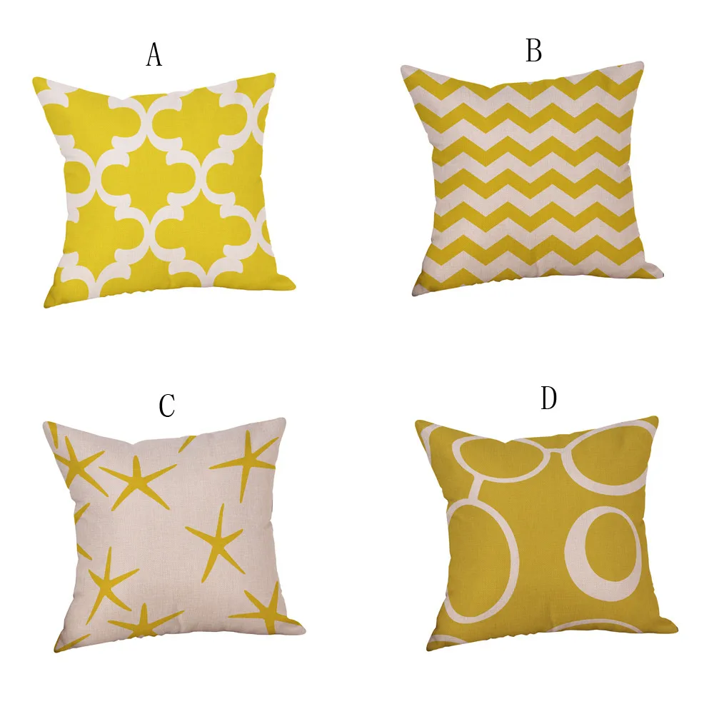 

Yellow Geometric Fall Autumn Cushion Cover Throw Pillow Cover Decorative Sofa Car