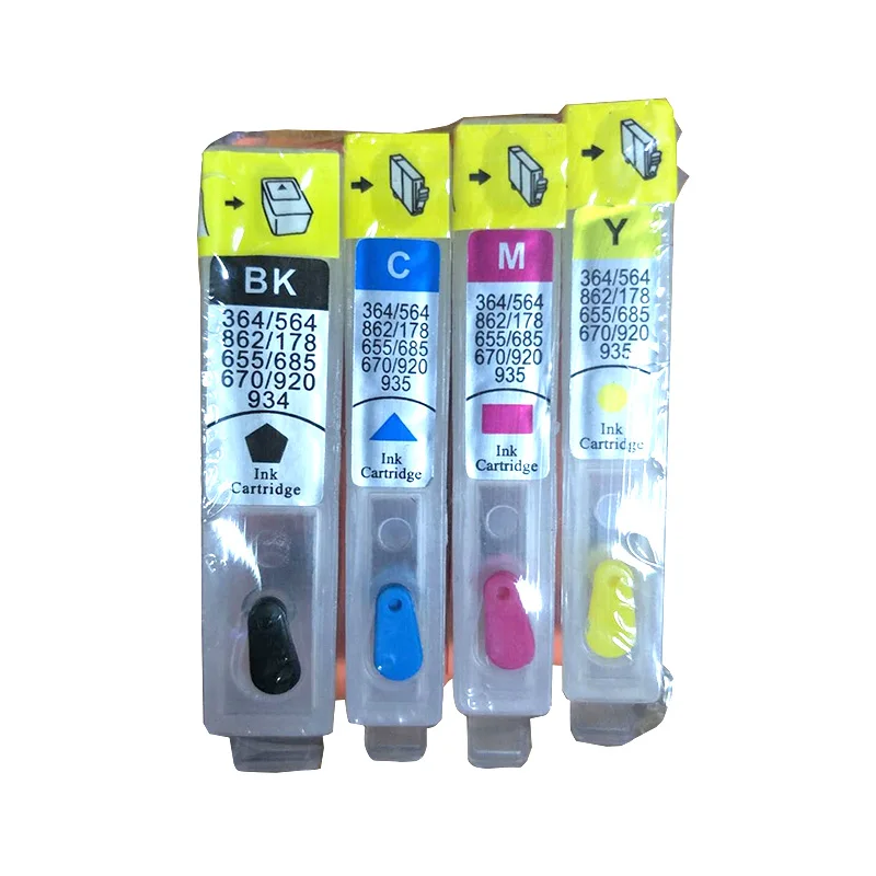 4PK 364 пустой струйный многоразовый картридж для фотостудии 5510 5512 5515 4622 Deskjet 3070A 3520