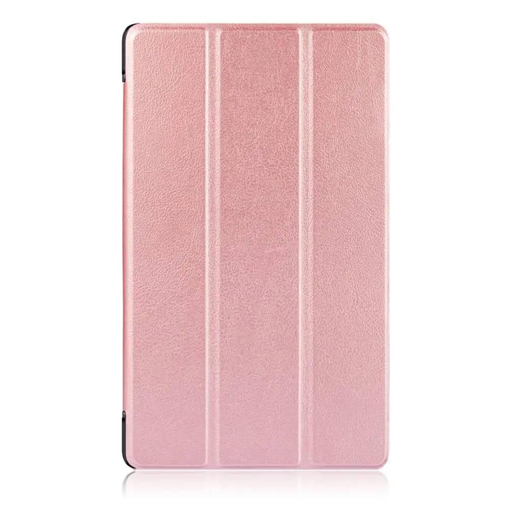 pink Ультра тонкий чехол для HUAWEI MediaPad T3 10,0(9,"), складываются в три раза одноцветное из искусственной кожи умному магниту чехол с принтом+ Бесплатный подарок - Цвет: pink