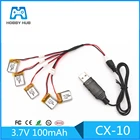 1 комплект Lipo Батарея 1S 3,7 V 100 mAh для Cheerson CX10 CX-10 CX-10A запасные части для радиоуправляемого квадрокоптера Запчасти 3,7 V 100 mAh Li-po Батарея