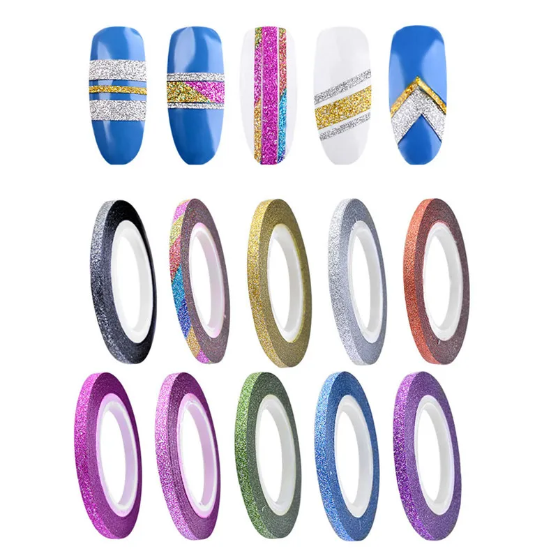 10 Colors Rolls 3mm Striping Tape Line Rough Styles Nail Art Tips Decals 2017 Hot product discount beauty | Красота и здоровье