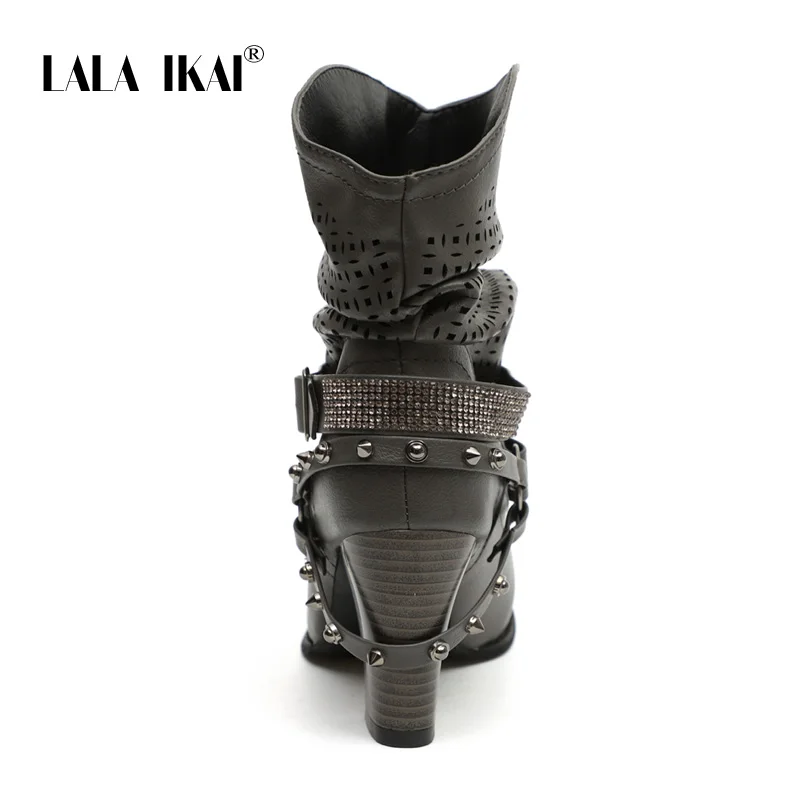 LALA IKAI/европейской и американской моды осень Новинка зимы модные сапоги на