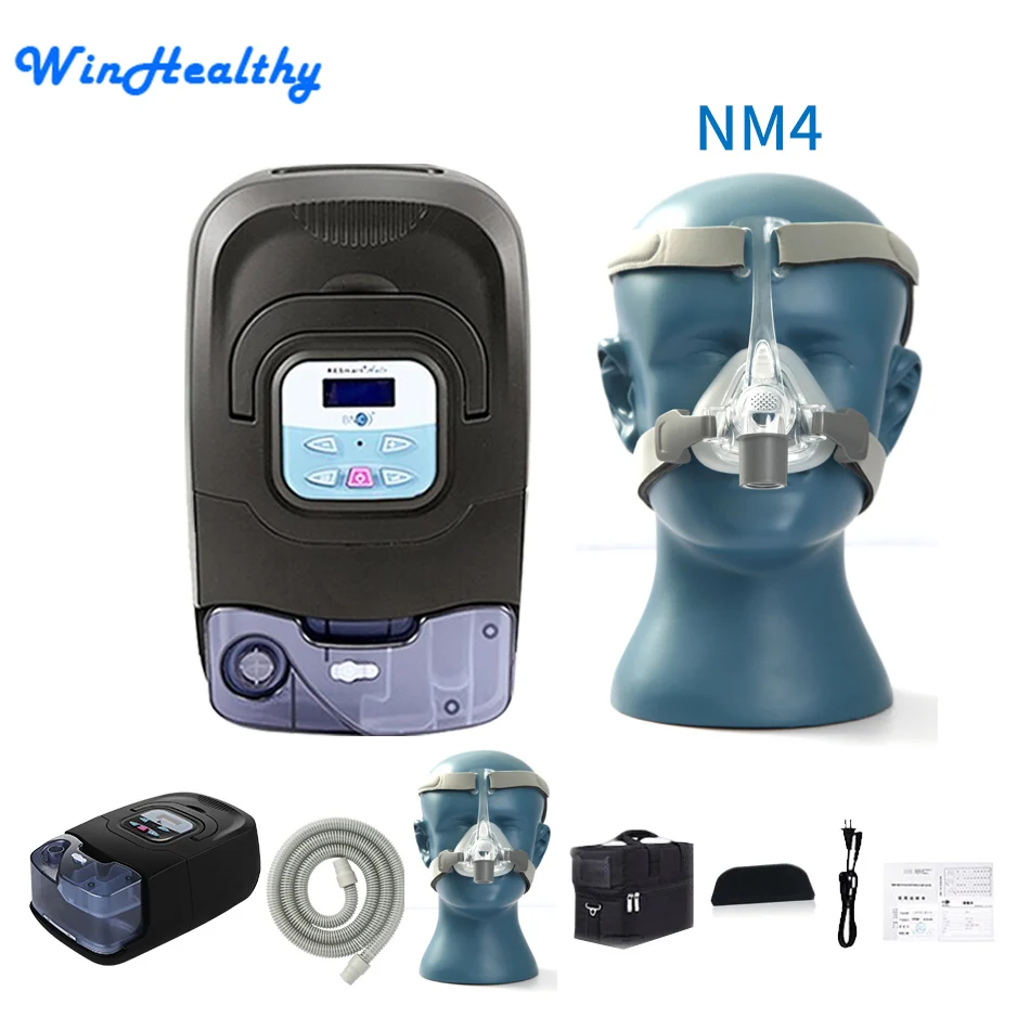 Win Healthy BMC CPAP/APAP/Auto CPAP Машина с полностью маска для лица или носовая маска для сна и храпа синдром апноэ сна SAS - Цвет: With Mask NM4