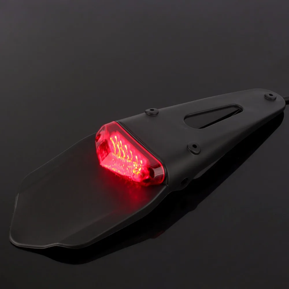 Motorcycle Enduro Trial Bike Mud Guard 12 LED Brake Stop Rear Tail Light High Quality ABS Plastic Universal |