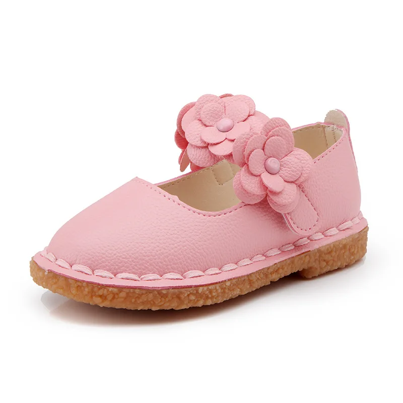

Red Pink White Childrens leather Shoes Girl Princess Flower Non-slip soft bottom Shoes Kids Shoes For baby Girls 1 2 3 4 5 6-14T