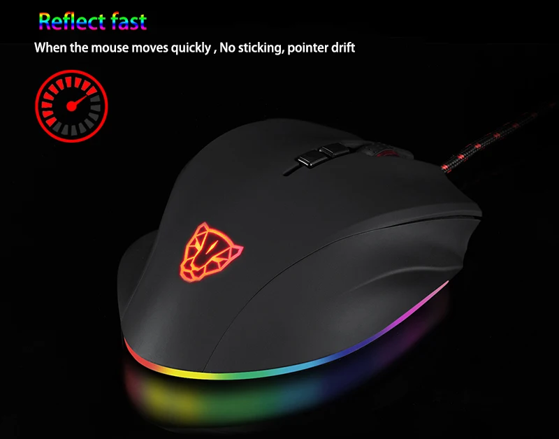 Motospeed V80 RGB профессиональная игровая мышь 5000 dpi геймерская USB компьютерная Проводная оптическая мышь с подсветкой дыхательный светодиодный для ПК ноутбука