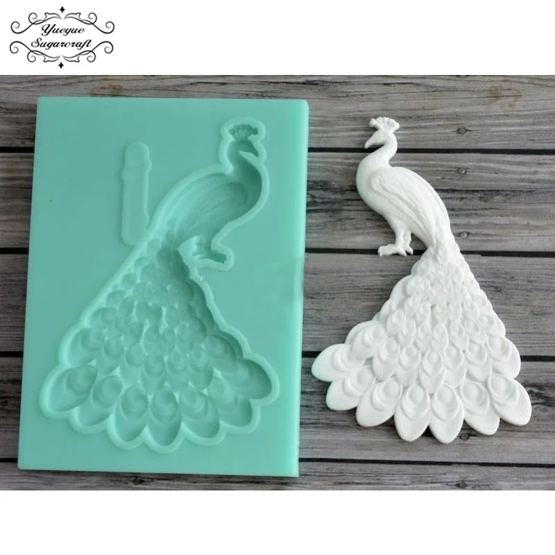 

Yueyue Sugarcraft Peacock Silicone mold fondant mold cake decorating tools chocolate gumpaste mold
