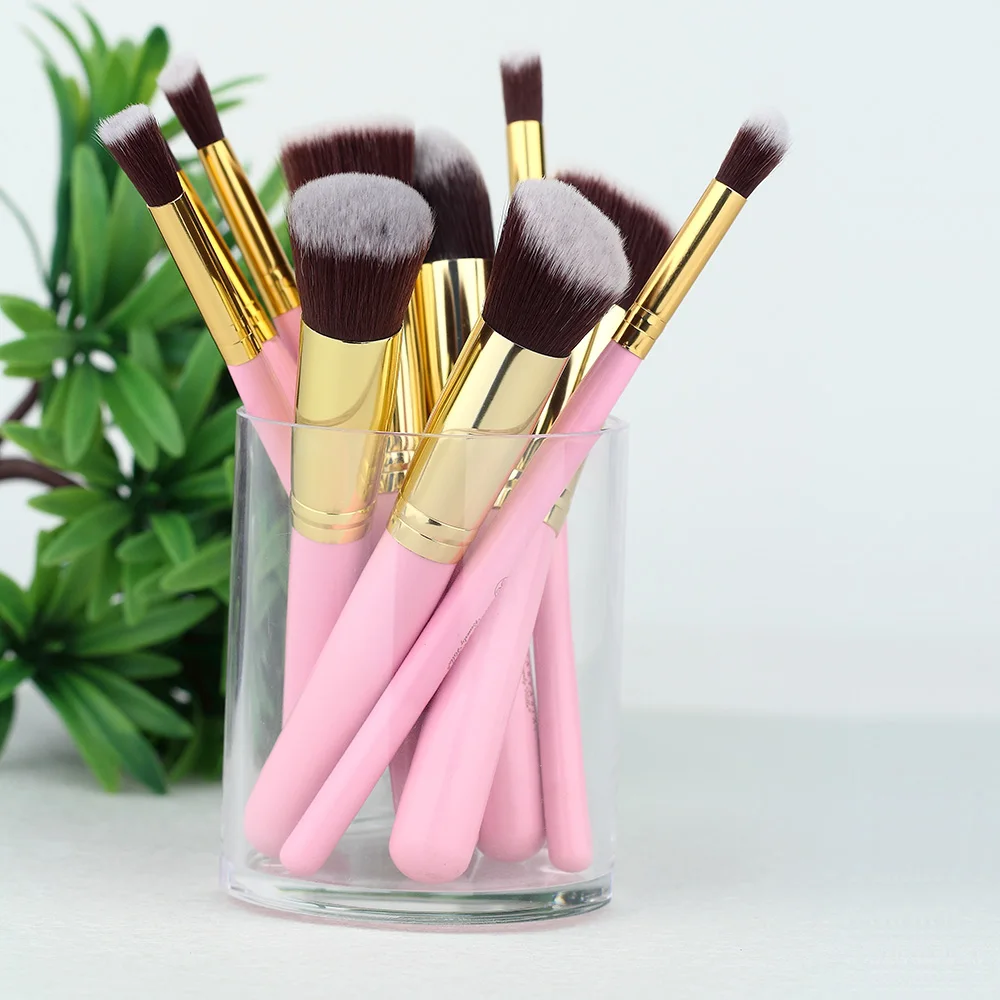 Pro 10 Pcs Makeup Brushes Foundation Blending Blush Eyeshadow Brush Women Beauty Make Up Cosmetic tools Pinceau Maquillage | Красота и