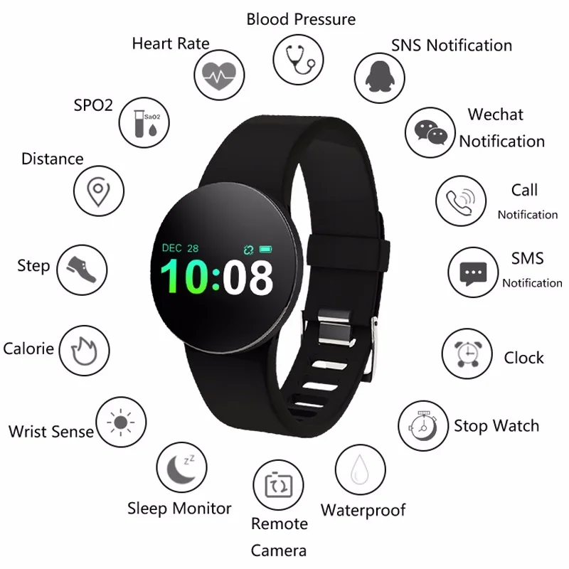Смарт браслет Neue blutdrack Herz Rate Tracker Intelligente спортивный хронограф смарт Uhr