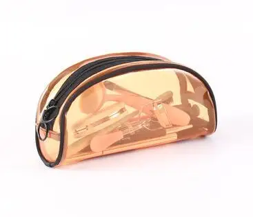 Orange semicircle Водонепроницаемый для хранения косметических принадлежностей, мешочек для украшений коробка передвижное хранилище Органайзер на молнии Портативный Для женщин Дисплей дорожный футляр - Color: Orange semicircle