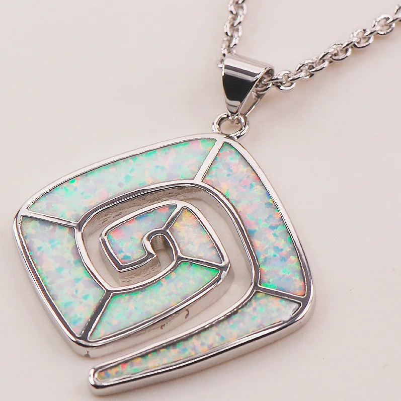 Белый огненный опал серебро 925 пробы модные ювелирные изделия кулон P160|pendant