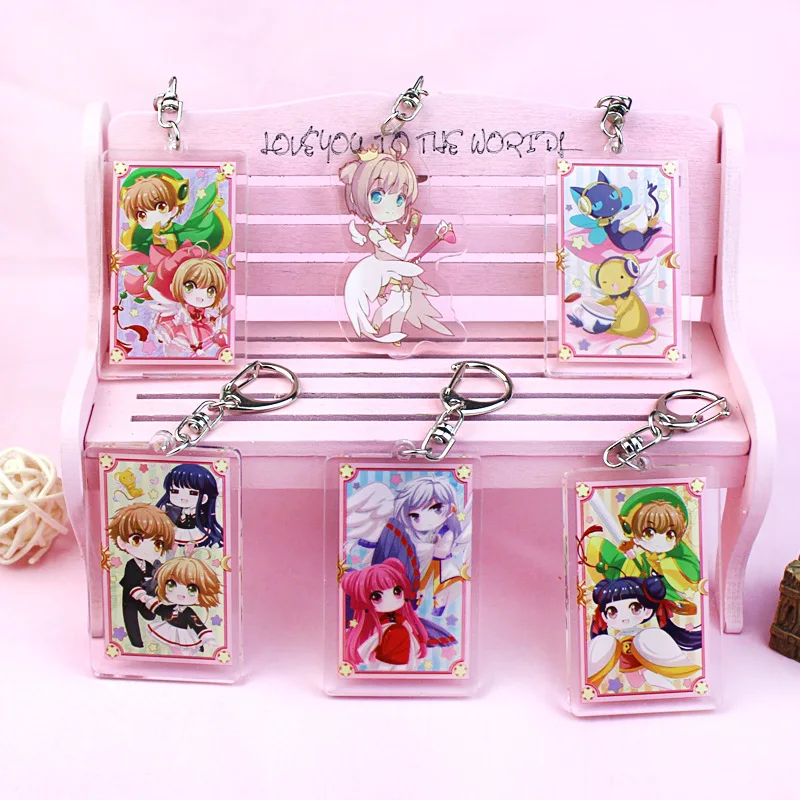 

Anime Card Captor Sakura Cosplay Keychain Fashion Cartoon Li Syaoran Car Key Holder Chain Keyrings Pendants Jewelry Accessories