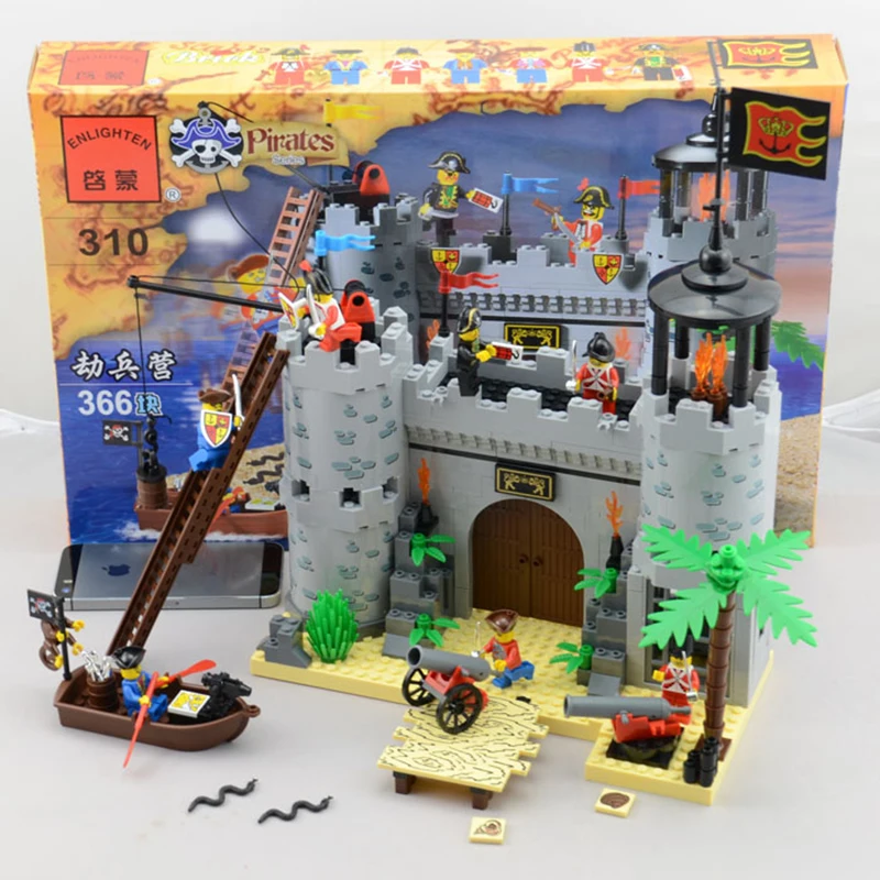 Модель строительных комплектов совместима с lego city пиратский замок 310 3D блоки