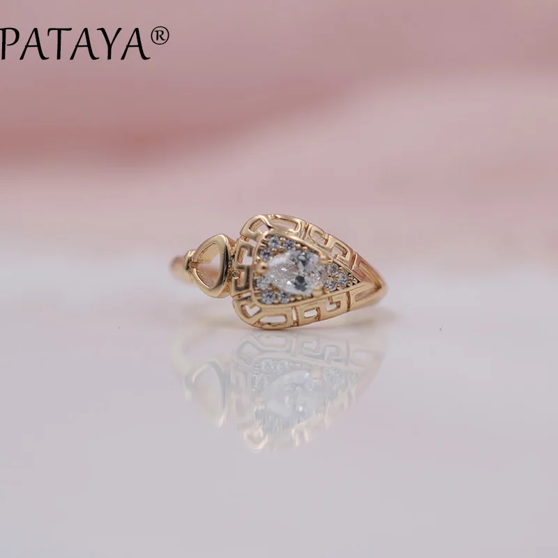 PATAYA Новые поступления 585 года женские модные кольца из розового золота