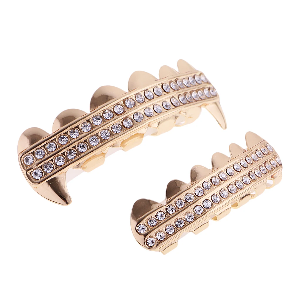 Комплект верхних и нижних зубов Tone Стразы в стиле хип хоп|teeth grills|teeth grillzbottom grillz |