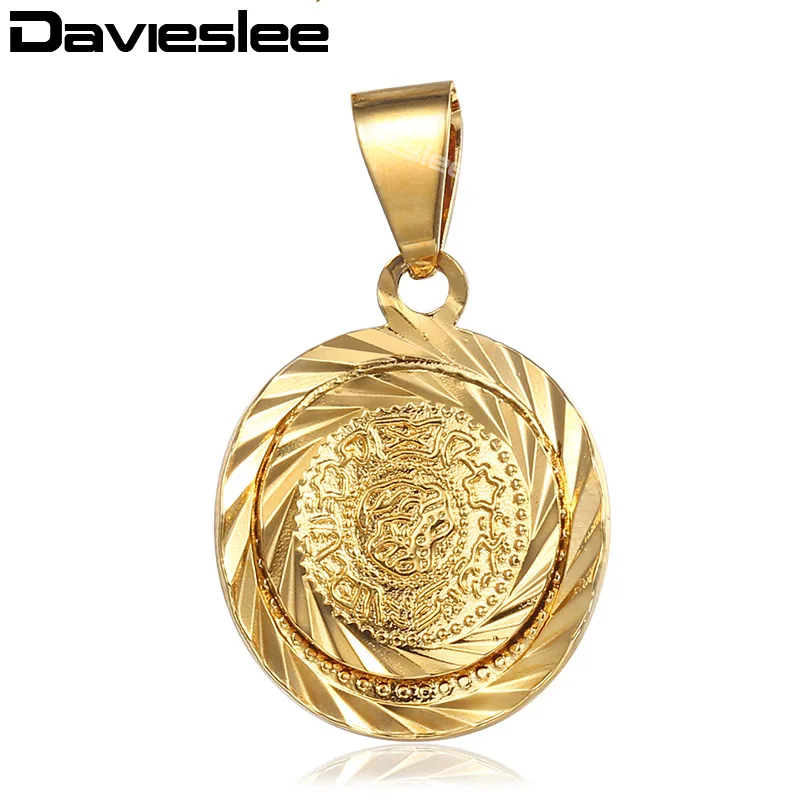 Мужская религиозная подвеска Davieslee Wo золотой кулон в мусульманском стиле Вертлюг