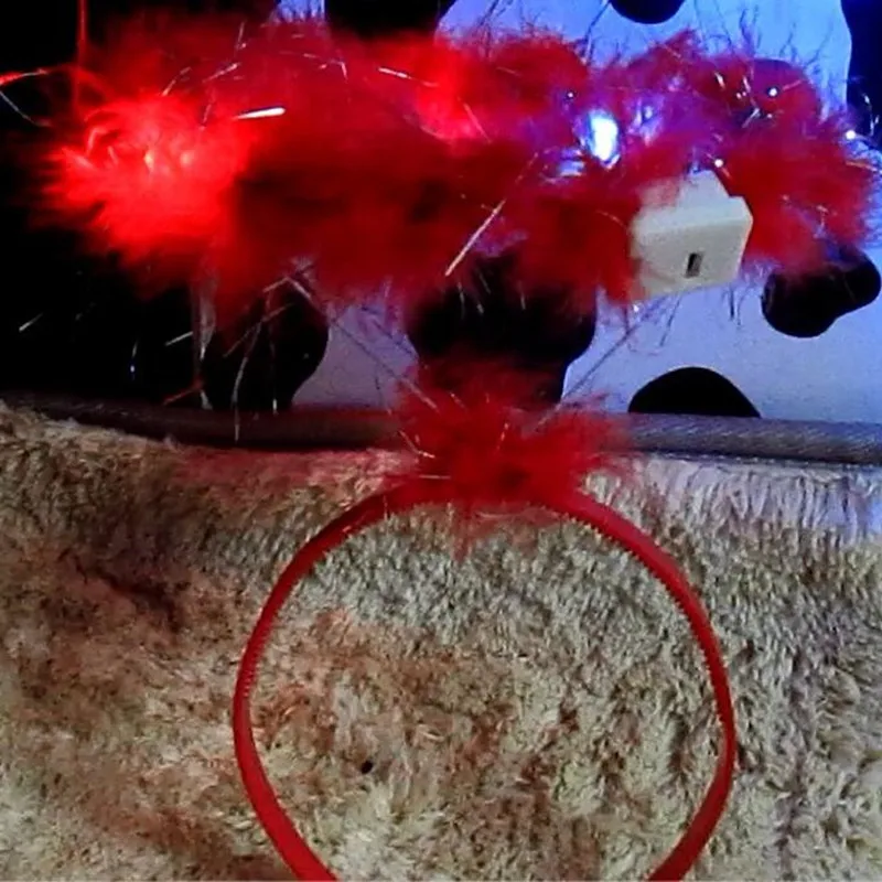 Women Girls LED Flashing Feather Angel Halo Ring Headband Light Glowing Hairband Hair Accessory Rave Glow Party Halloween|Аксессуары для