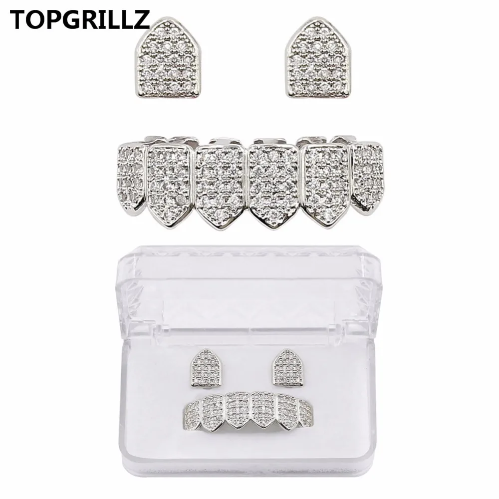 TOPGRILLZ хип хоп ювелирные изделия новый Cuatom Fit золото/серебро все ледяной медный