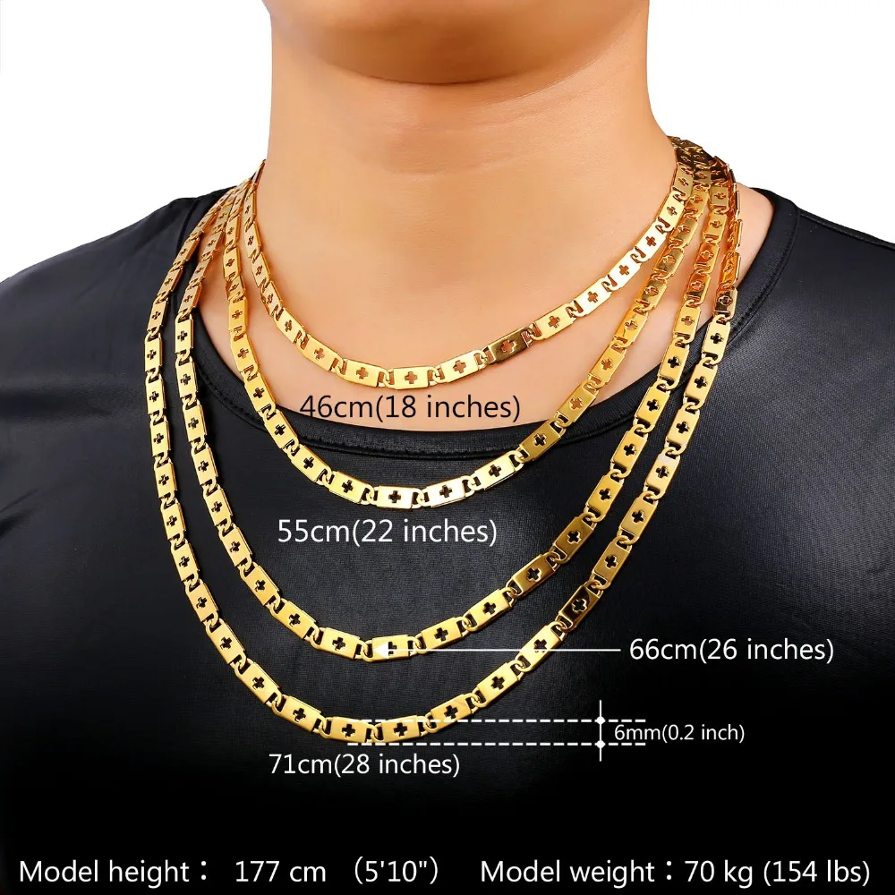 U7 Новые Ювелирные наборы мужские модные ювелирные изделия Модные 4 размера крест