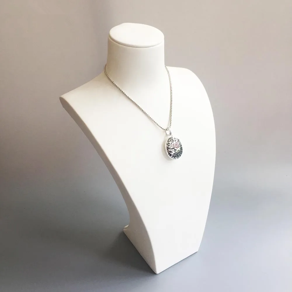 Серебряный красный цветок овальная коллекция коробок подвески 2018 модный