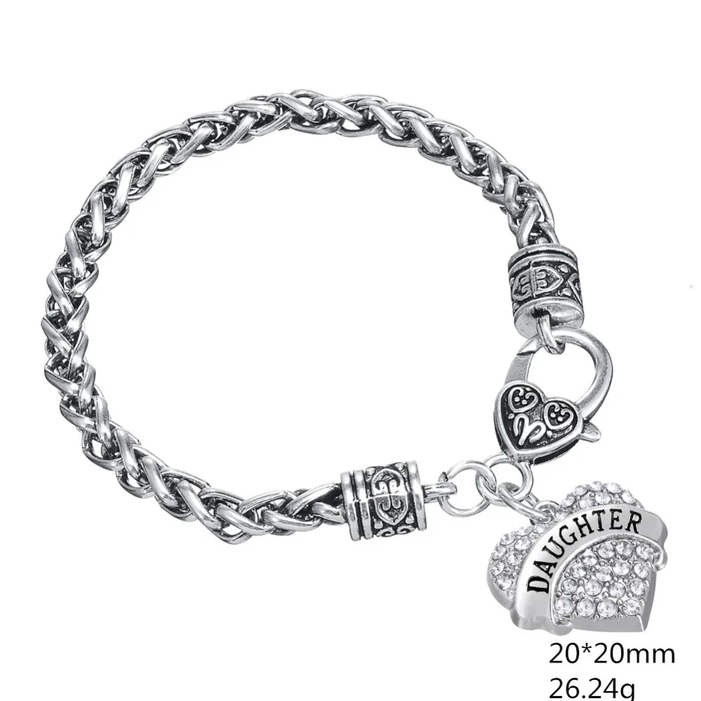 Рыболовный крючок подарок для матери и дочери металлический браслет с родиевым