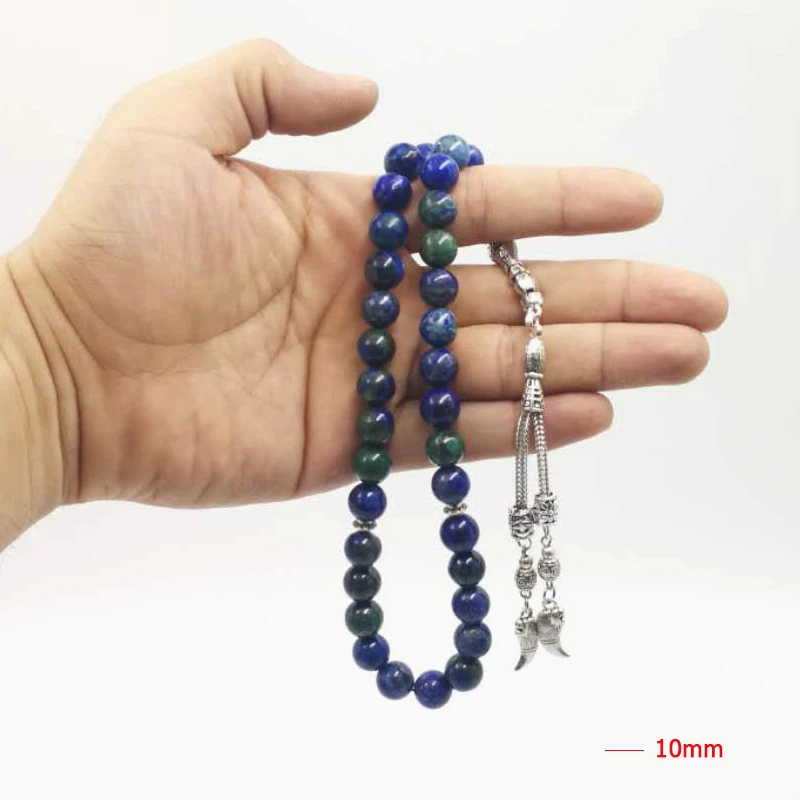 Натуральная хризоколла Tasbih мужские Gemss лев голова кисточки 2019New стиль аксессуары для мусульман браслеты