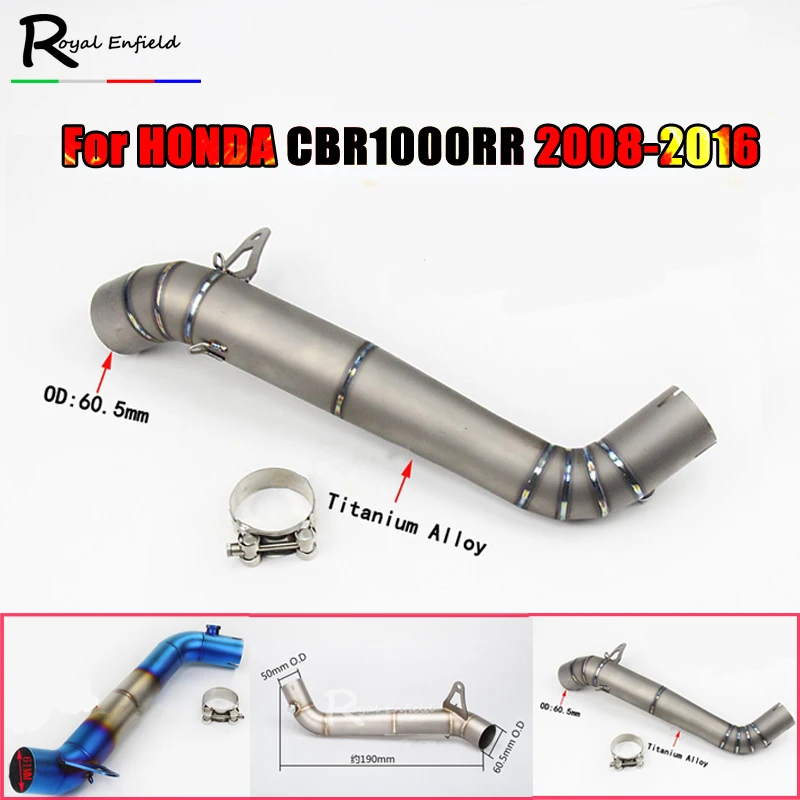 Мотоцикл выхлопной cbr 1000rr CBR1000 61 мм conntecr свяжитесь с трубы разъем для HONDA CBR1000RR CBR 1000 2008- 2011 2010 2009