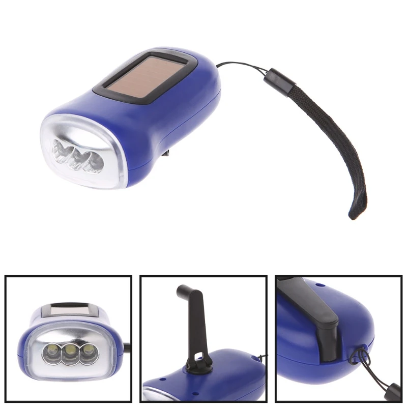 3LED лампе ручной коленчатый Динамо фонарик солнечной энергии torche для наружного кемпинга пешего туризма рыболовное крепление скалолазание