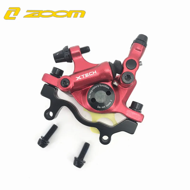 only rear red Zoom HB-100 MTB велосипедный тормоз HB100 велосипедные тормоза суппорт с роторами части велосипеда гидравлический поршень двухсторонний тормоз - Цвет: only rear red