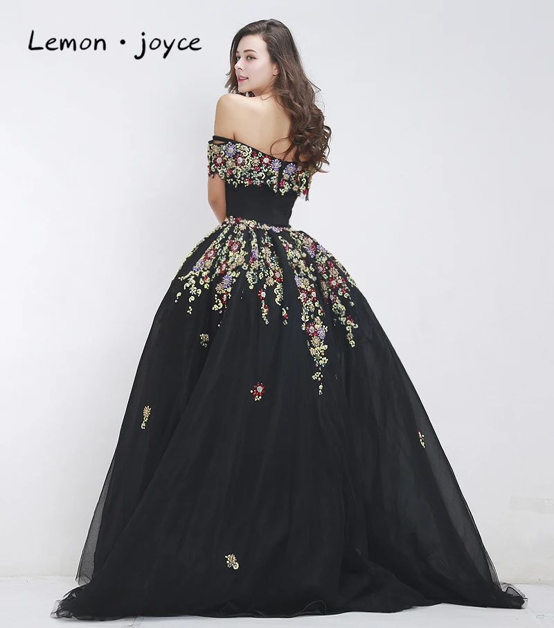 Lemon joyce черные вечерние платья Длинные с элегантным съемным воротником вечерние платья для выпускного вечера размера плюс Дубай Арабский халат De Soiree