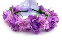 pretty floral hair garland accessories diy purple rose flowers hairpiece women flower girl crown wedding photography props gifts