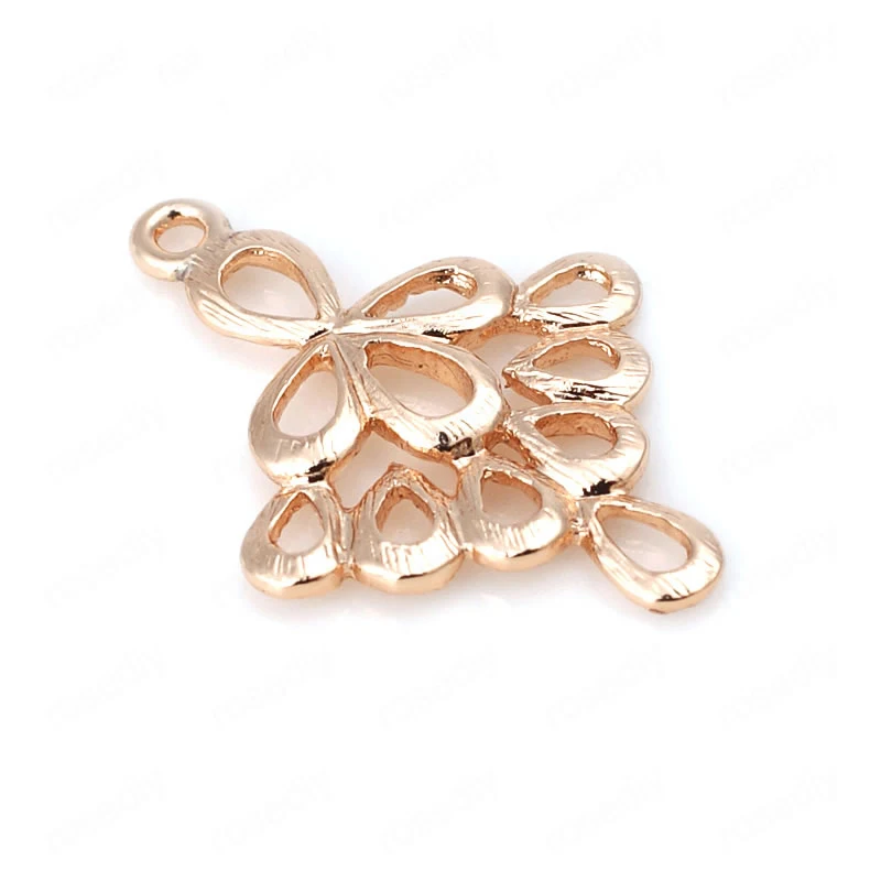 6PCS 17.5x24MM 24K Champagne Gold Color Plated Brass Flower Connect Charms Pendants High Quality Diy Jewelry Accessories | Украшения и