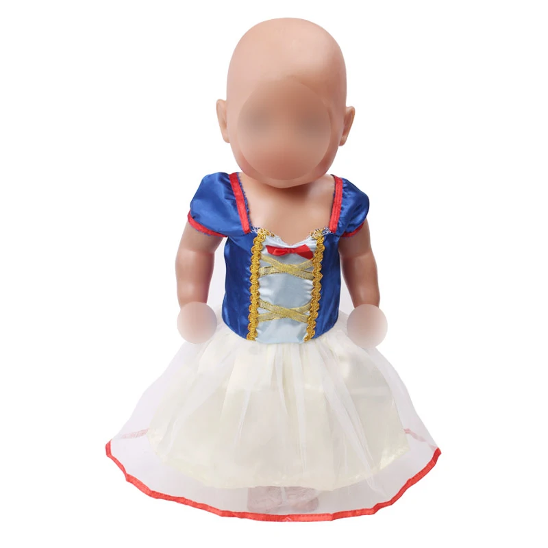 

43 cm baby dolls Clothes new born Snow White dress Baby toys fit American 18 inch Girls doll f640