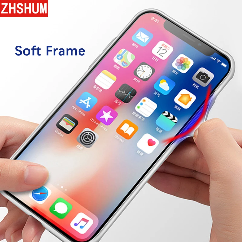 Роскошный цветной чехол из закаленного стекла для Iphone X 8 7 Plus силиконовый в