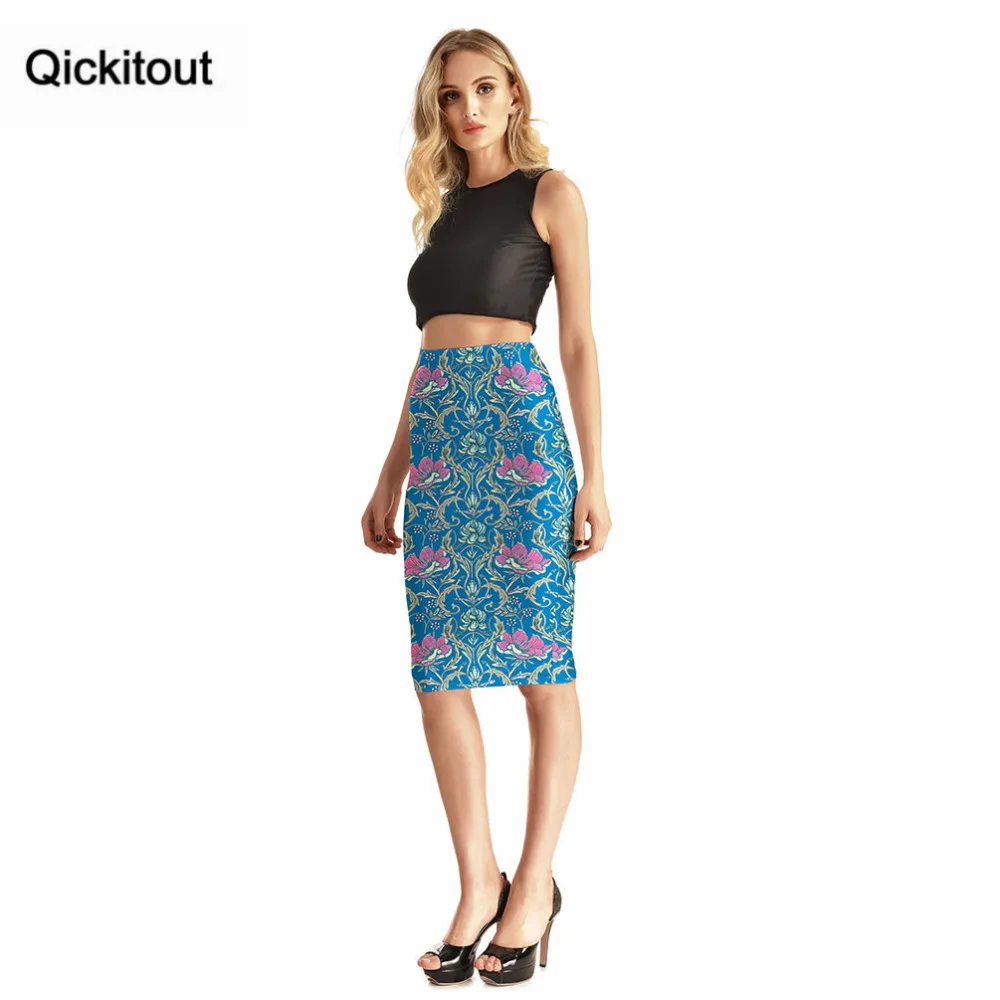 Женская юбка Qickitout с высокой талией и объемным принтом|3d print skirt|print skirthip skirt |