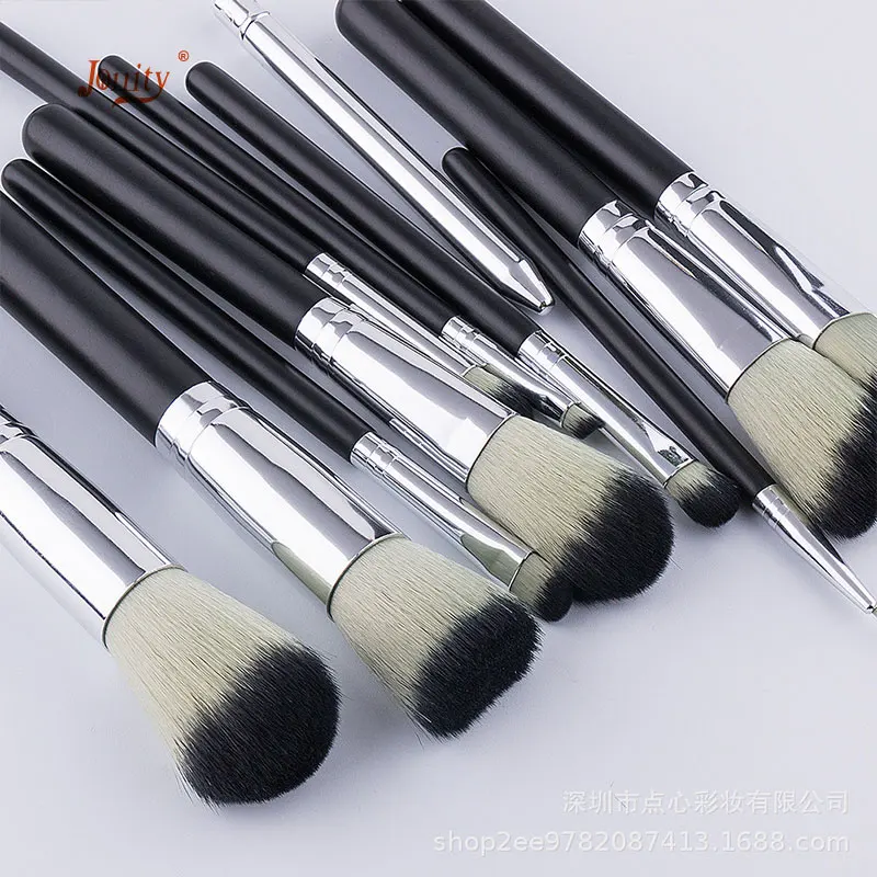 jollity 11pcs Makeup Brush Set Cosmetics Foundation Blending Blush Tool Powder Eyeshadow Synthetic Hair Cosmetic Kits | Красота и