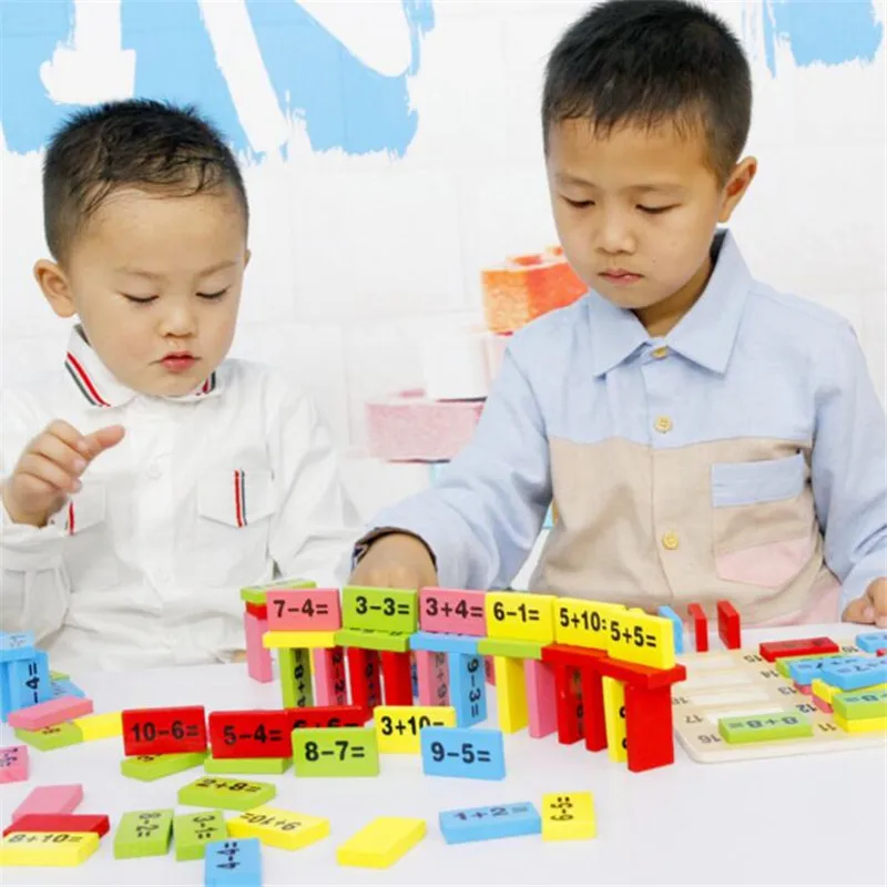 

Kids Child Math Toys Wooden Multicolour Mathematics Math Domino Blocks Early Learning Toy Sets for Children Educational Math