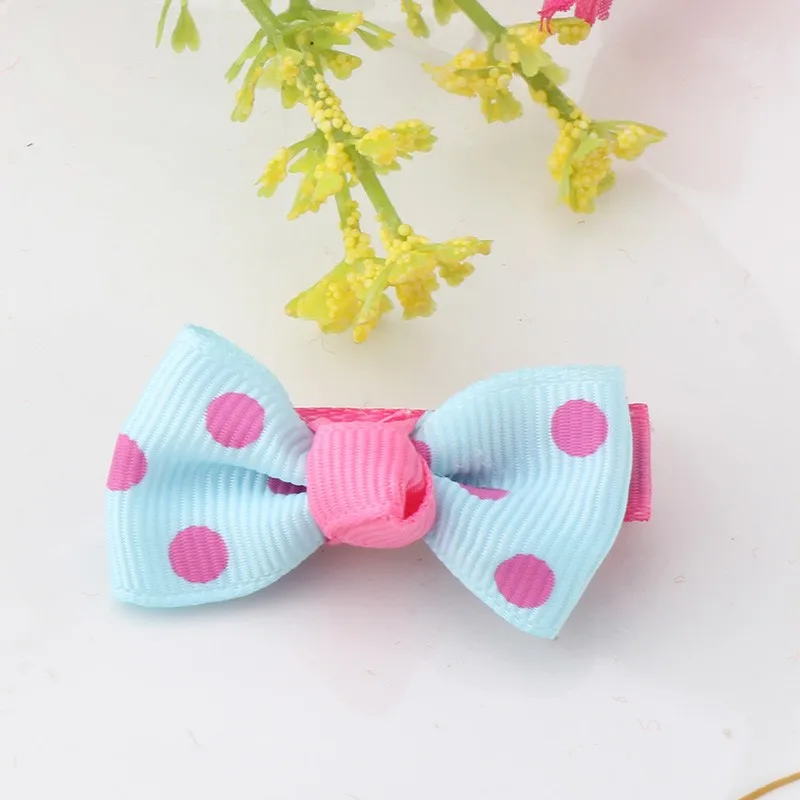 Q MISM 1PC Colorful Dot Bow Hairpins Hair Ornaments Cute Bow-Knot Princess Ribbon Clip Children Accessories | Детская одежда и