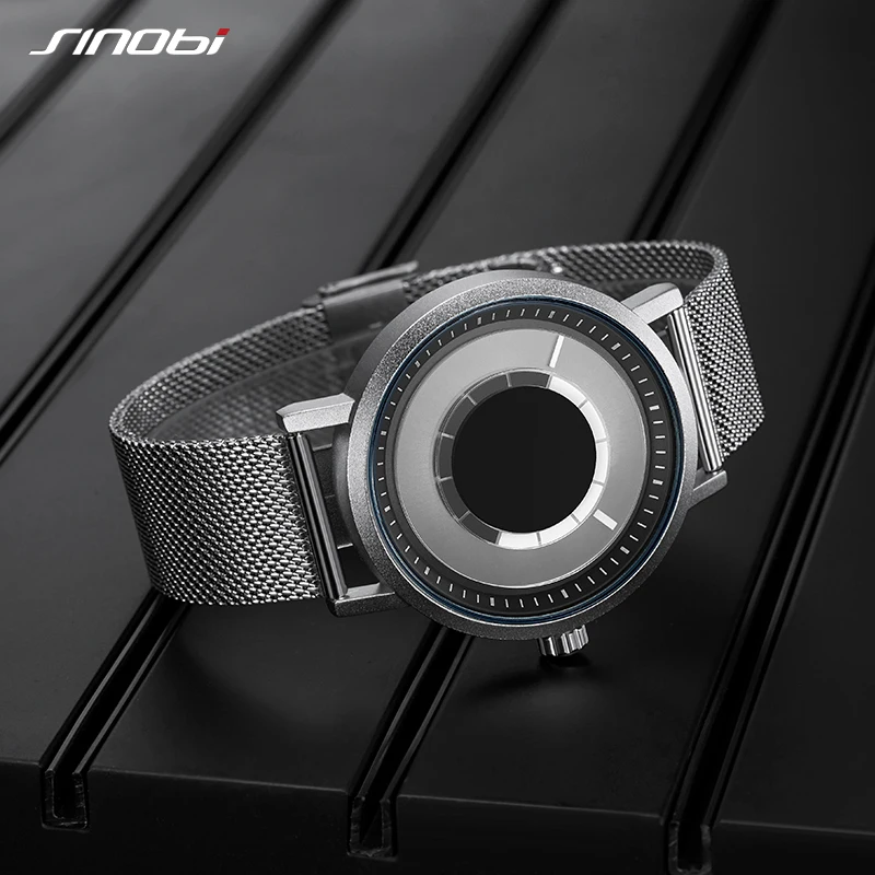 SINOBI Мужские часы уникальные вращающиеся креативные для мужчин мужские стальные