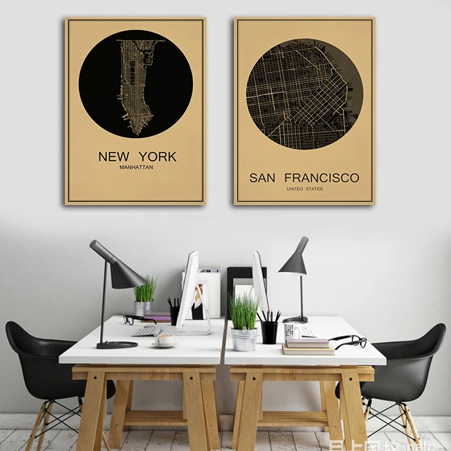 ST. Питерская карта городов мира винтажный постер Ретро Художественная роспись