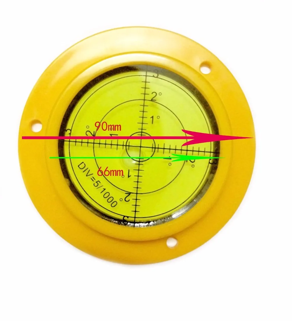 

90mm Diameter Disc precision Bubble Spirit Level Round Circular Bullseye Level Circular Measuring Bulls Eyes for instruments