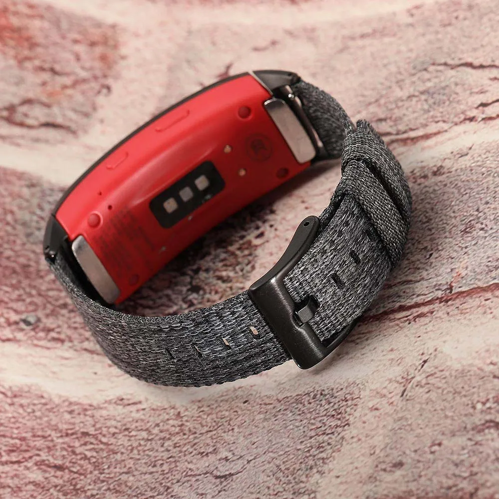 Холщовый нейлоновый ремешок для Samsung Gear Fit 2 SM R360 / Fit2 Pro R365 сменный часов спортивный