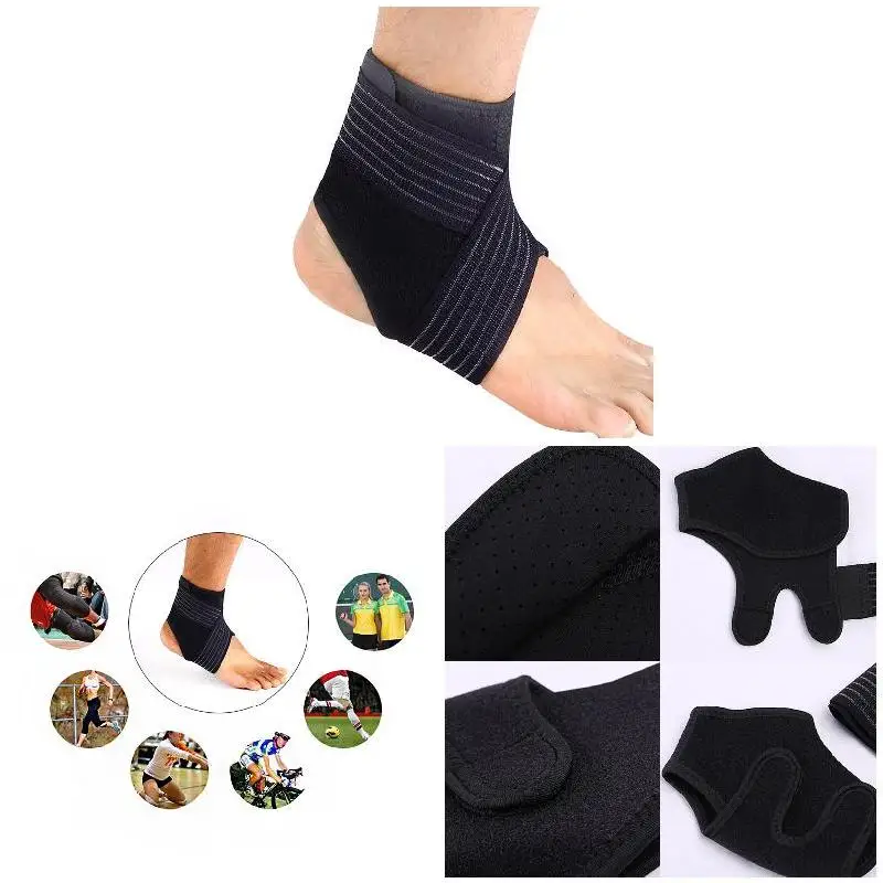 

2018 Adjustable Ankle Support Pad Elastic Brace Guard Breathable Foot Ankles Protector Wrap For Basketball Football Running P