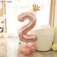 15pcs 2 years old column balloons kits 2nd birthday party decoration i am two baby boy girl latex ballon foil supplies rose gold