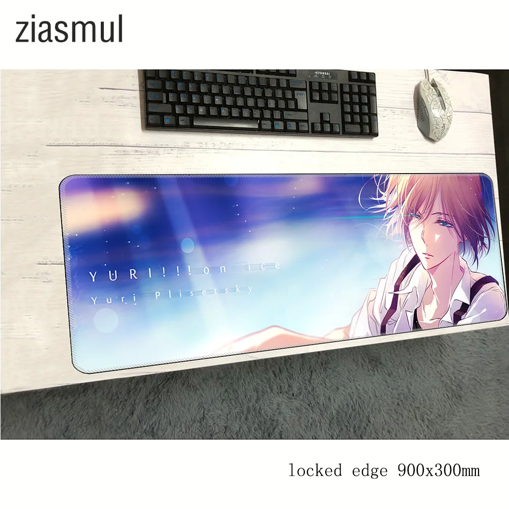 Игровой коврик для мыши yuri на льду 900x300x3 мм игровой высокого качества аксессуары