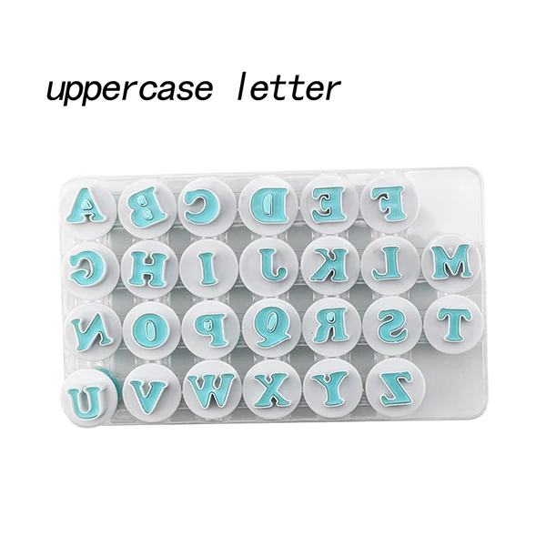 Uppercase letter 26 шт. Push Easy Mini верхняя и прописные и строчные буквы алфавита Письмо Резак для печенья торта pops форма для выпечки помадка форма-резак для украшения торта инструменты - Цвет: Uppercase letter