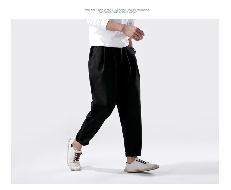 Men Vintage Fashion Casual Loose Pant Japan Harajuku Streetwear Harem Trousers Male