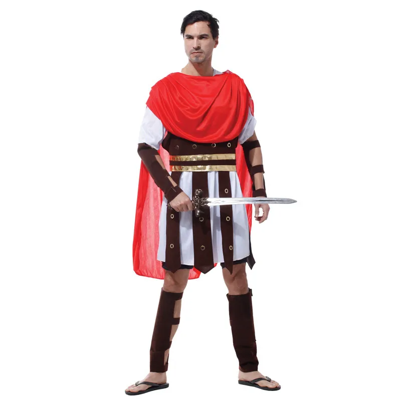 Adult Men Ancient Roman Warrior Costume Spartan Gladiator Soldier Costumes Carnival Purim Halloween Cosplay | Тематическая одежда