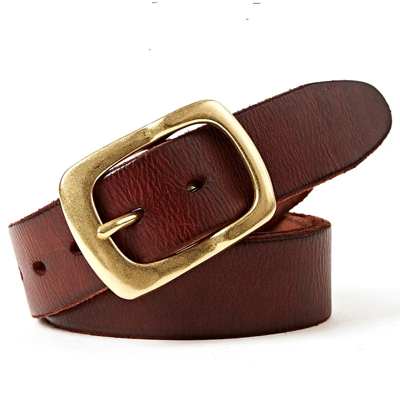 Новинка 2003 модные аксессуары для одежды ремень из воловьей кожи мужской с медной