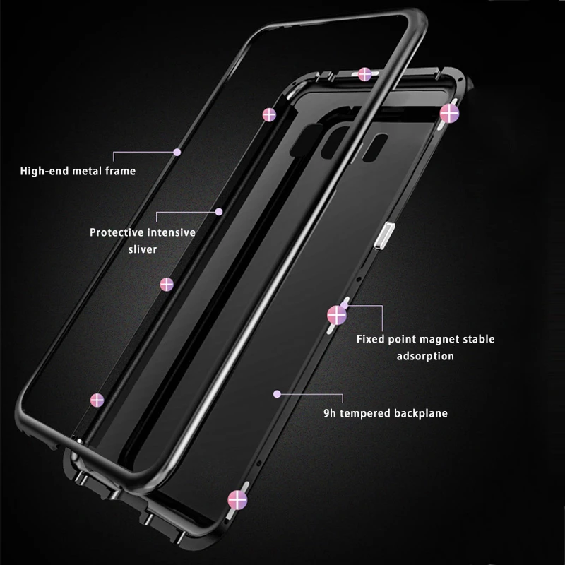 360 магнитный чехол для samsung Galaxy s10 плюс Стекло задняя крышка Магнит адсорбции на sansun s9 s8 s10E s 8 9 10 E Filp coque